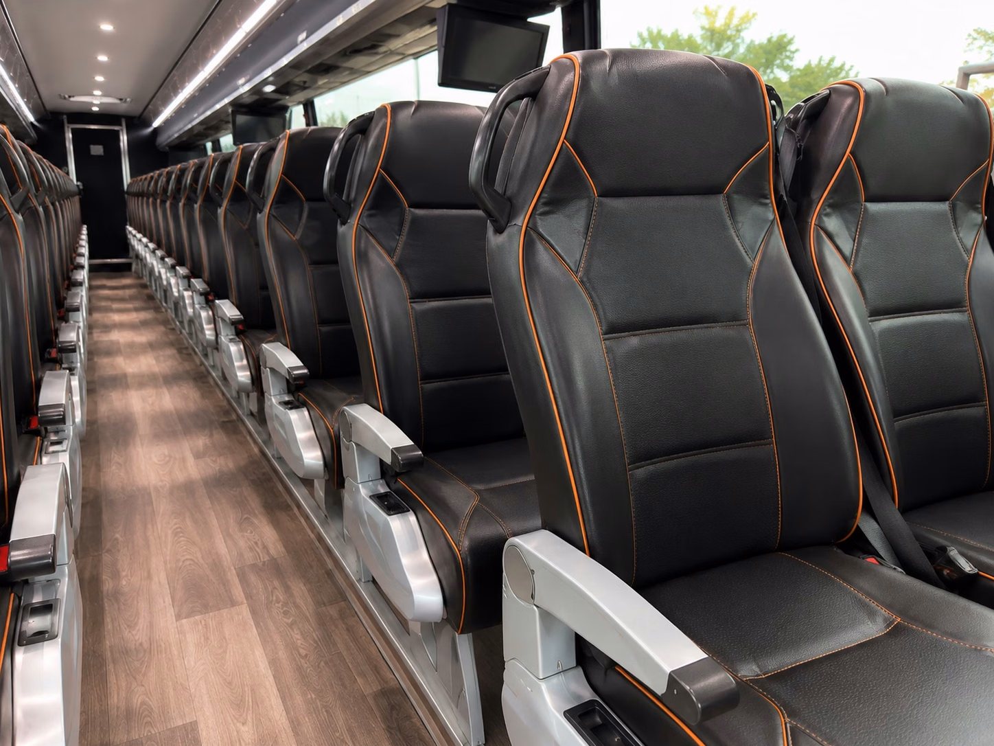 56 passenger charter bus interior